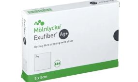 Exufiber Ag+ sølvbandasje 5x5cm