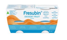 Fresubin dessert fruit næringspuré eple-fersken 4x125g