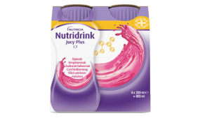 Nutridrink jucy+ 1,5 kjølende bringebær 4x200ml
